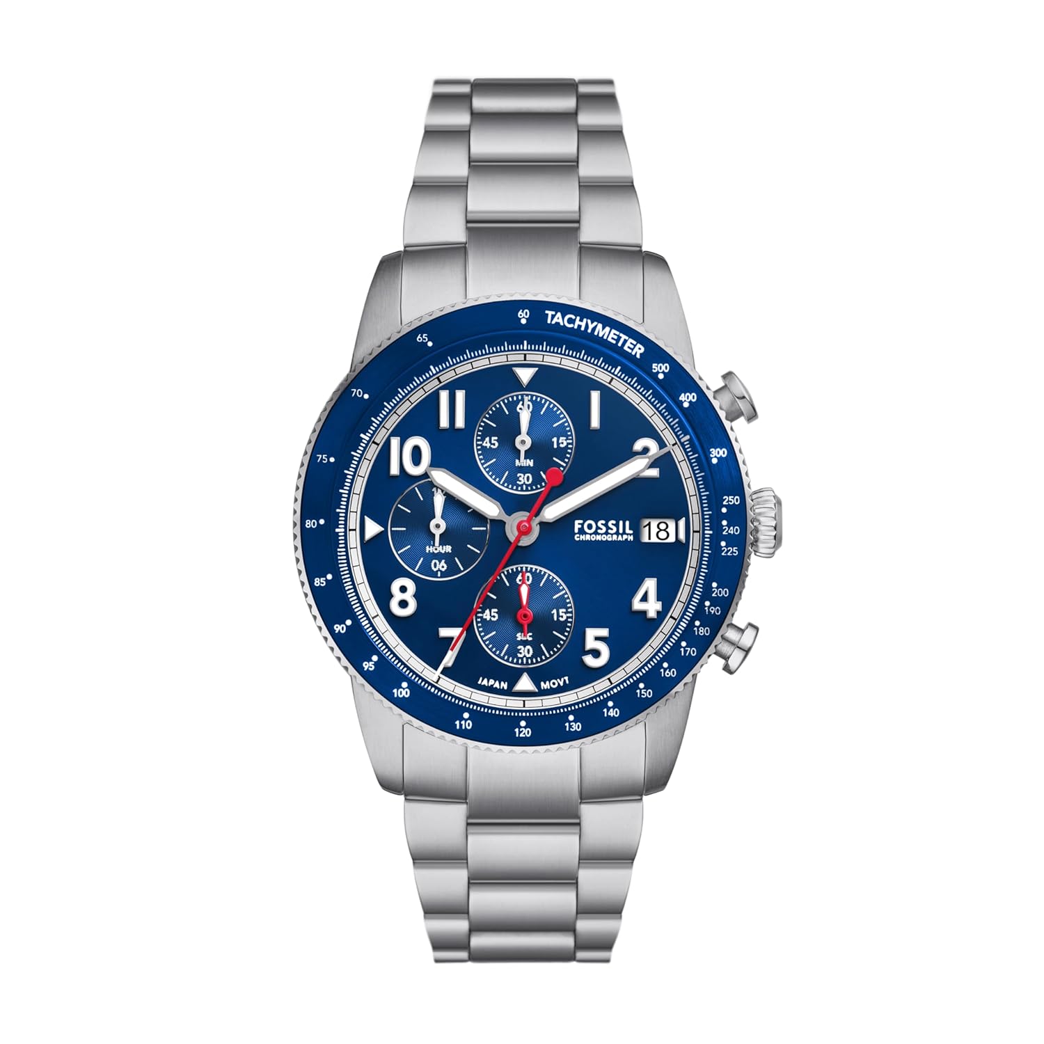 Fossil blue dial chronograph watch